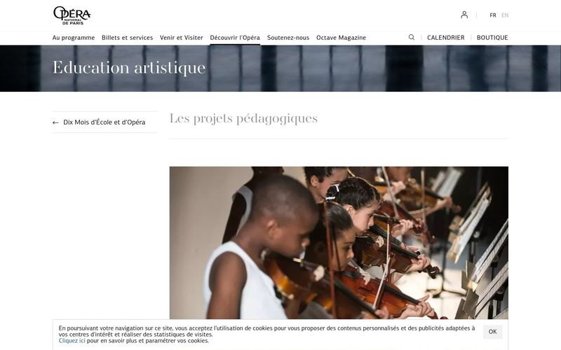 Les projets pédagogiques : dix Mois d'École et d'Opéra. Opéra national de Paris